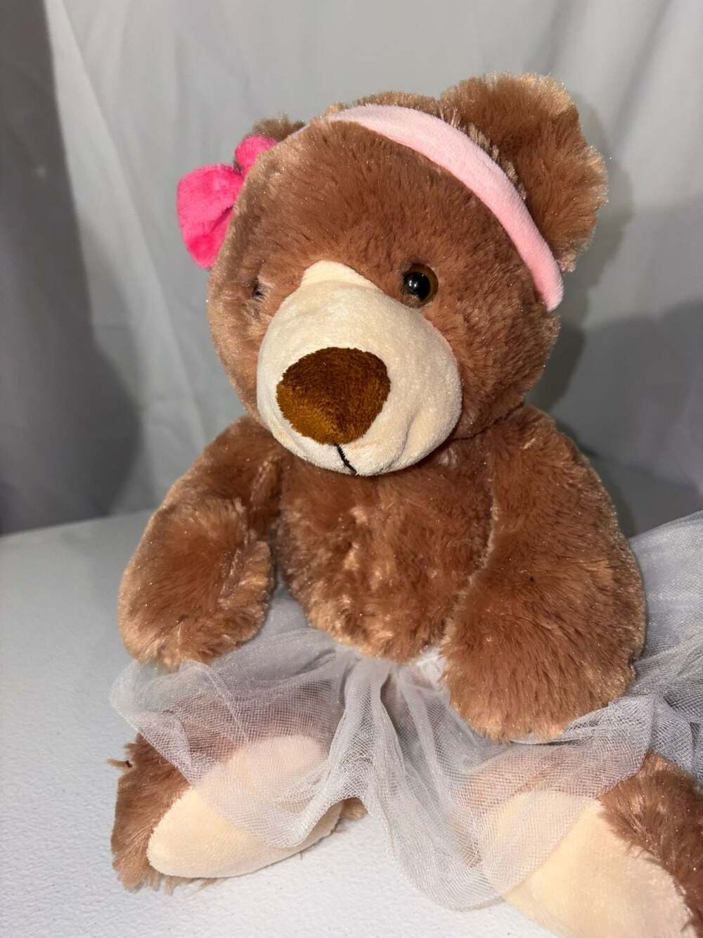 Rare Dan Dee Record Play Bear Plush Brown Ballerina Plush Personalized Greeting